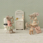 Big Sister Tricycle Mouse With Bag in Green by Maileg