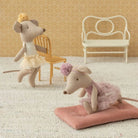 Little Sister Ballerina Mouse in Off-White / Yellow by Maileg