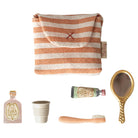 Mouse Toothbrush Set in Bag in Coral Stripe by Maileg