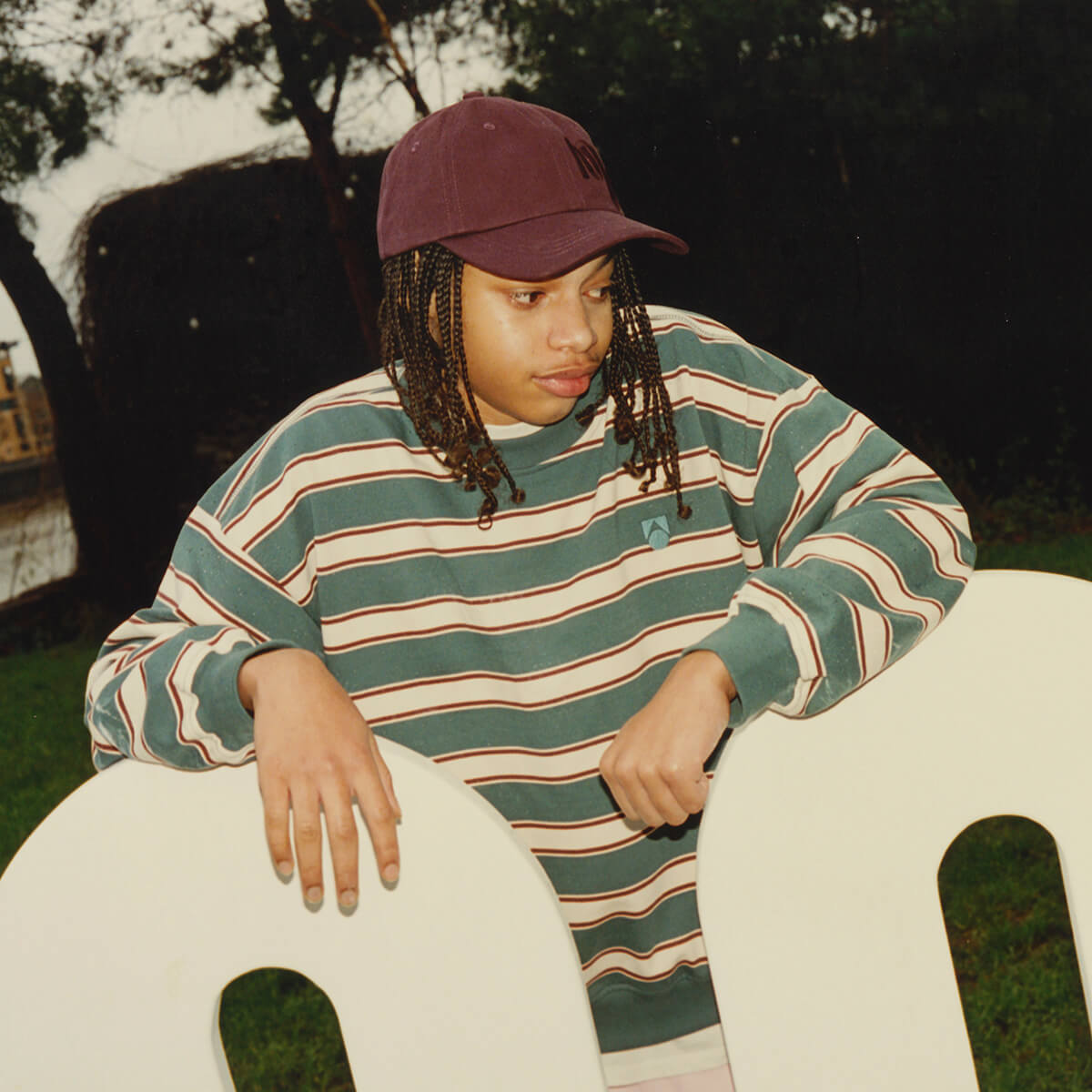 【新品未使用】main story Bubble Sweatshirt 2y Bubble Sweatshirt in Vintage Indigo Stripe by Main Story - 2 Years