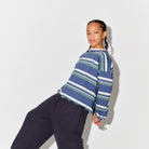 Bubble Sweatshirt in Vintage Indigo Stripe by Main Story - Last One In Stock - 4 Years