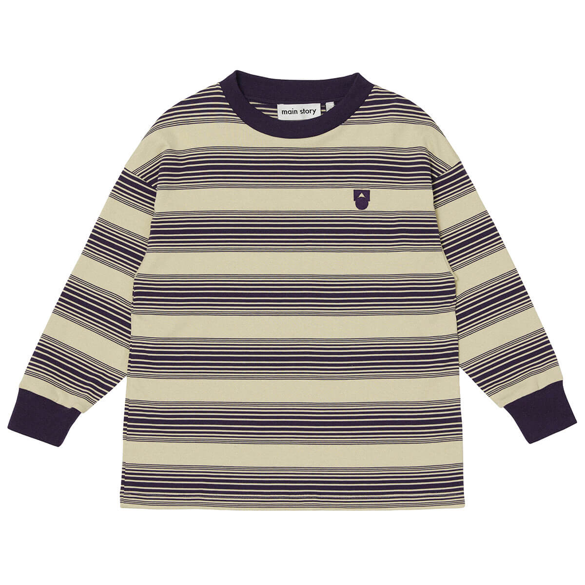 Band Tee in Angora Stripe by Main Story