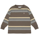Band Tee in Chocolate Melange Stripe by Main Story