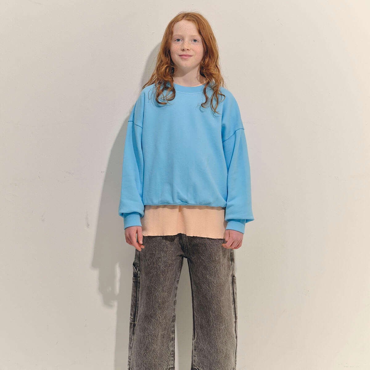 Bubble Sweatshirt in Blue Topaz by Main Story