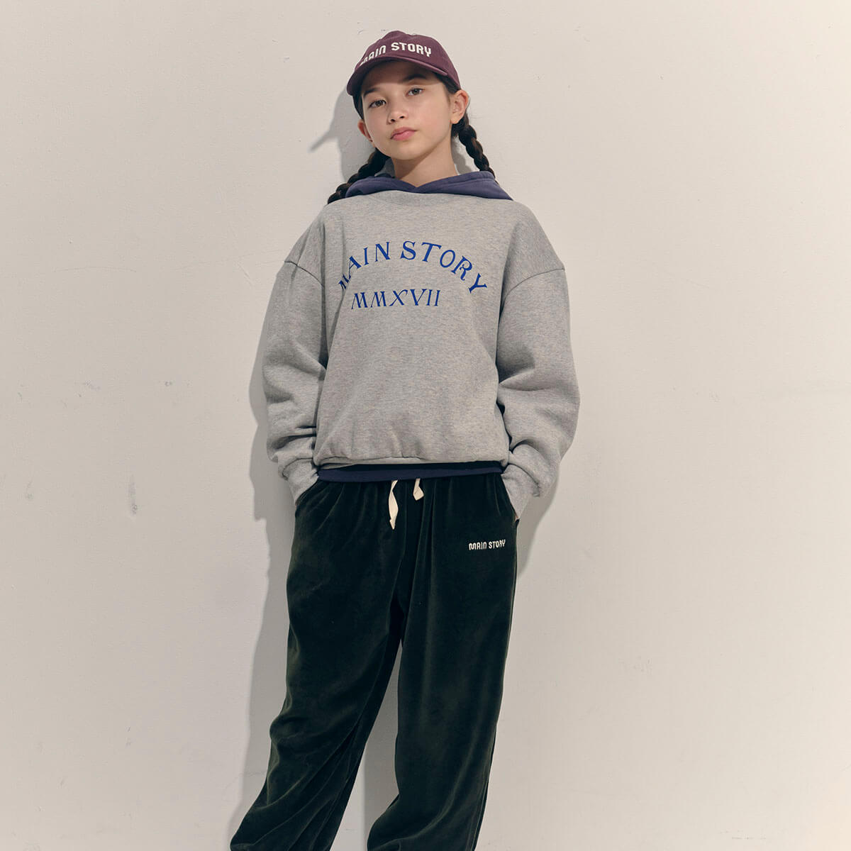 Bubble Sweatshirt in Grey Melange by Main Story
