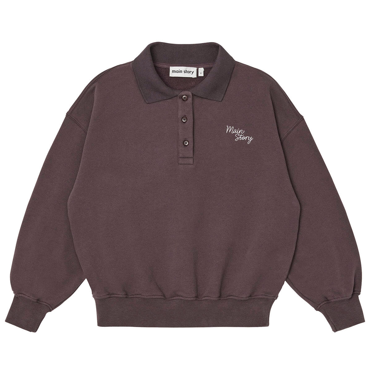 Polo Sweatshirt in Dark Cherry by Main Story