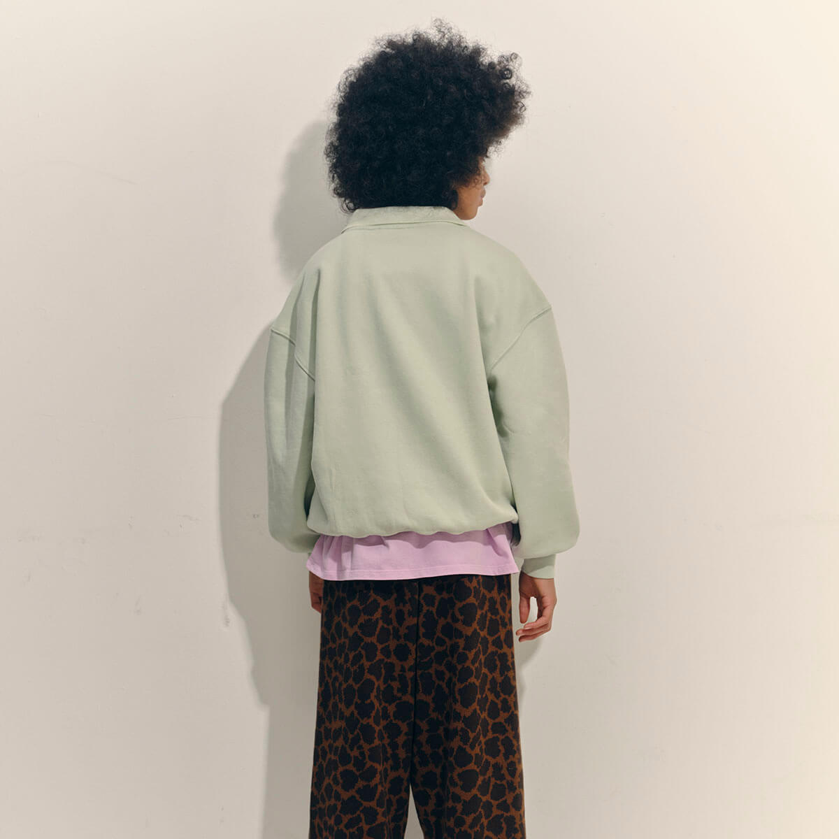 Polo Sweatshirt in Matcha by Main Story