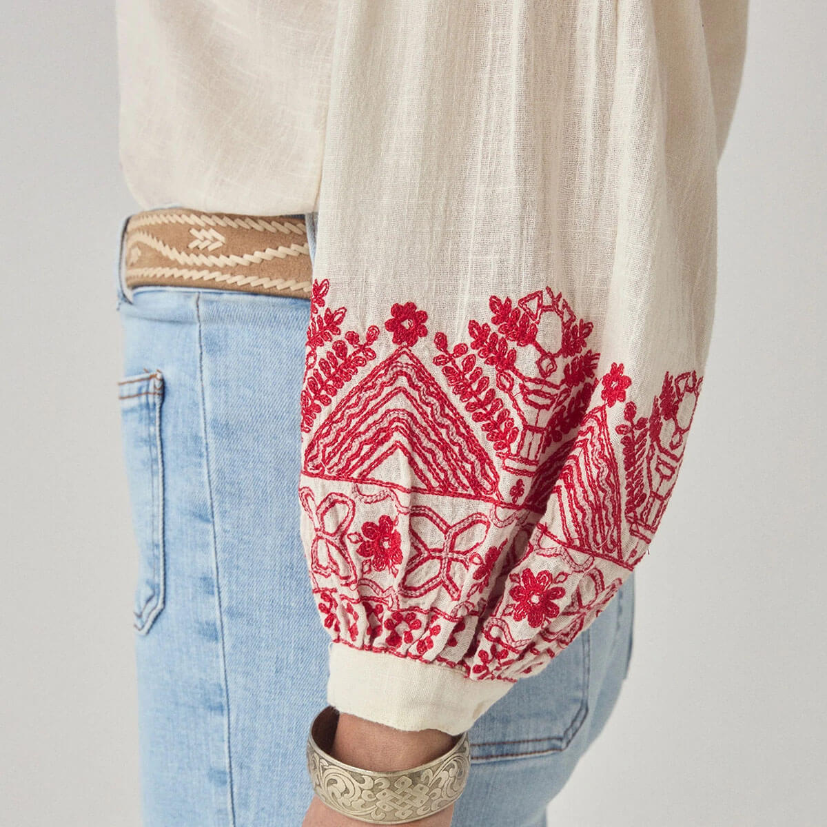 Antonella Blouse in Cranberry by Maison Hotel