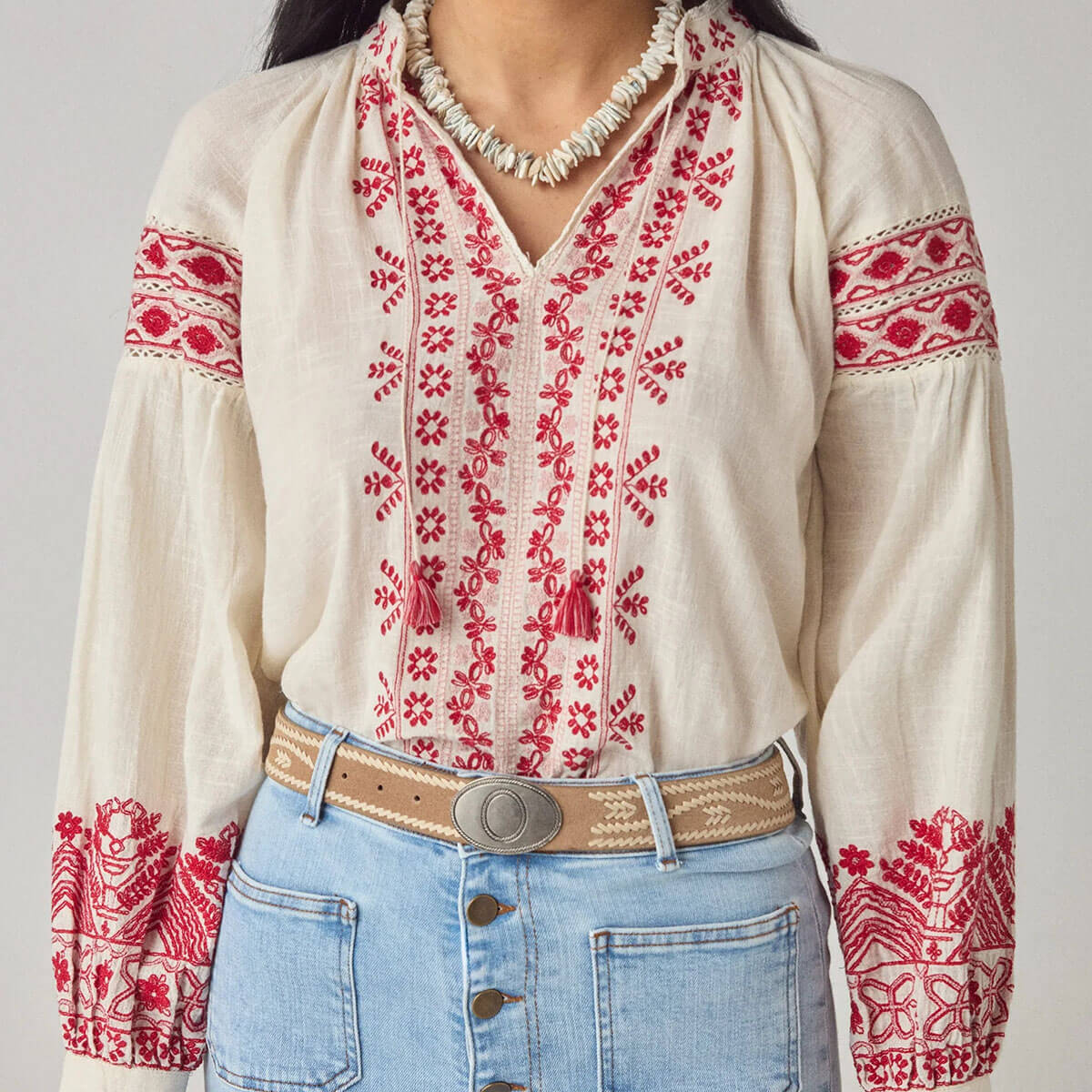 Antonella Blouse in Cranberry by Maison Hotel