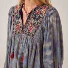 April Blouse in Bleu Picnic by Maison Hotel
