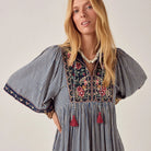 Augusta Dress in Bleu Picnic by Maison Hotel