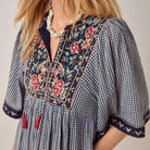 Augusta Dress in Bleu Picnic by Maison Hotel