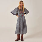 Augusta Dress in Bleu Picnic by Maison Hotel