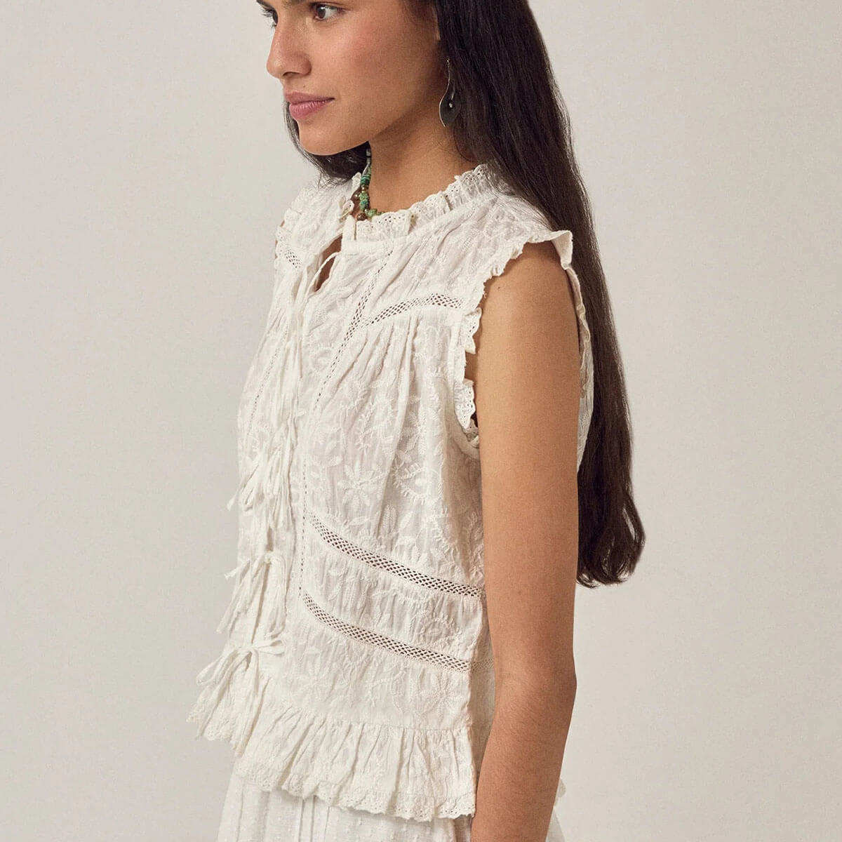 Camila Top in Full Moon by Maison Hotel