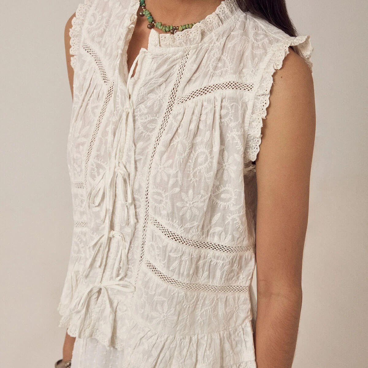 Camila Top in Full Moon by Maison Hotel