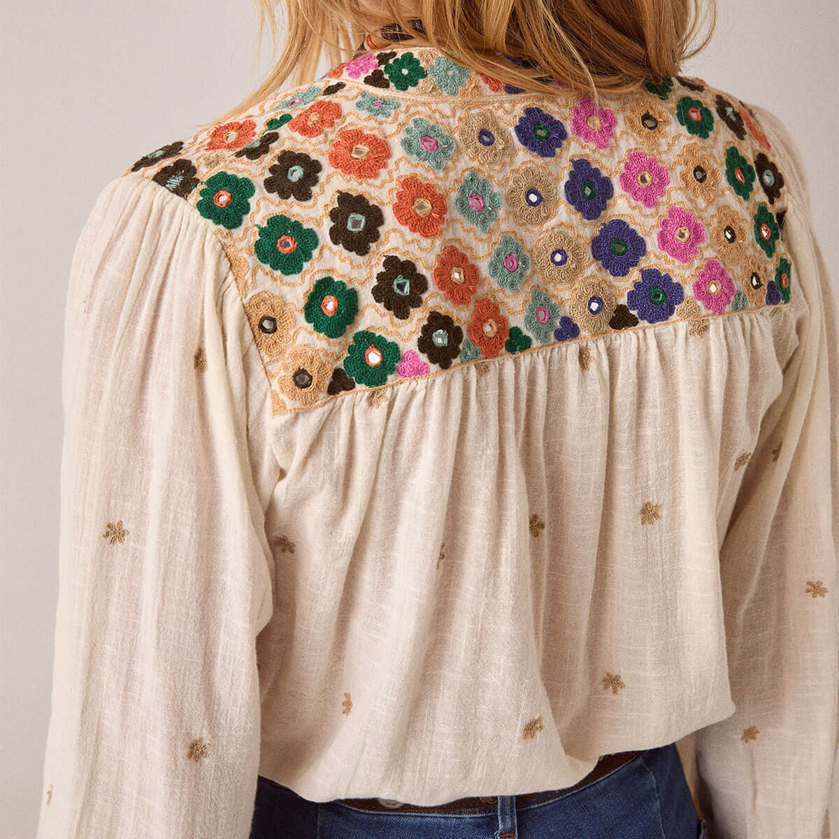Cleo Blouse in Off White by Maison Hotel