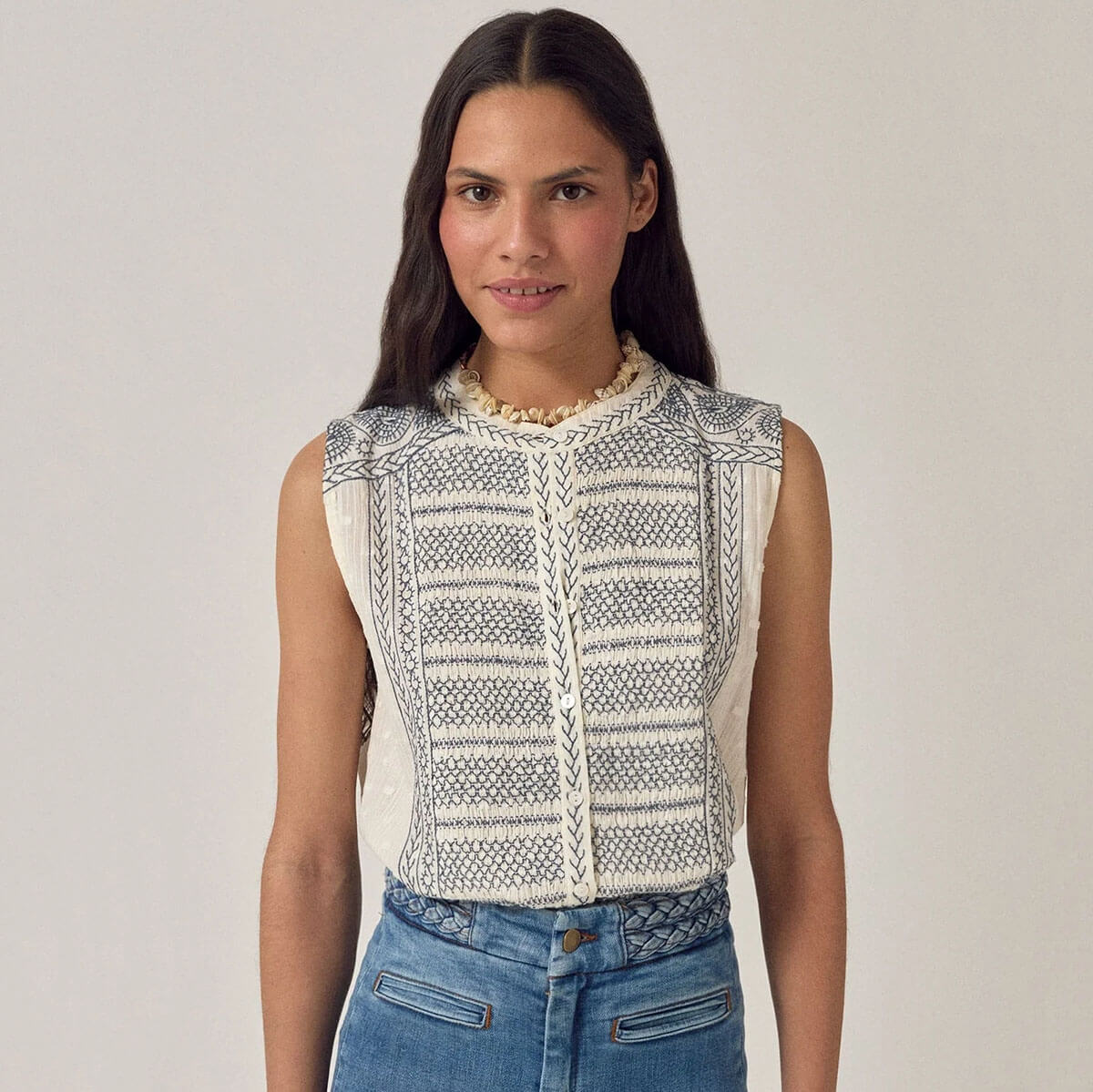 Irina Blouse in Lapis Lazuli by Maison Hotel