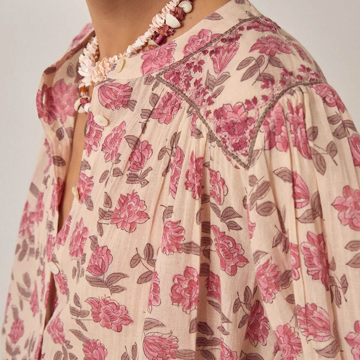 Lennox Blouse in Scottish Pink by Maison Hotel