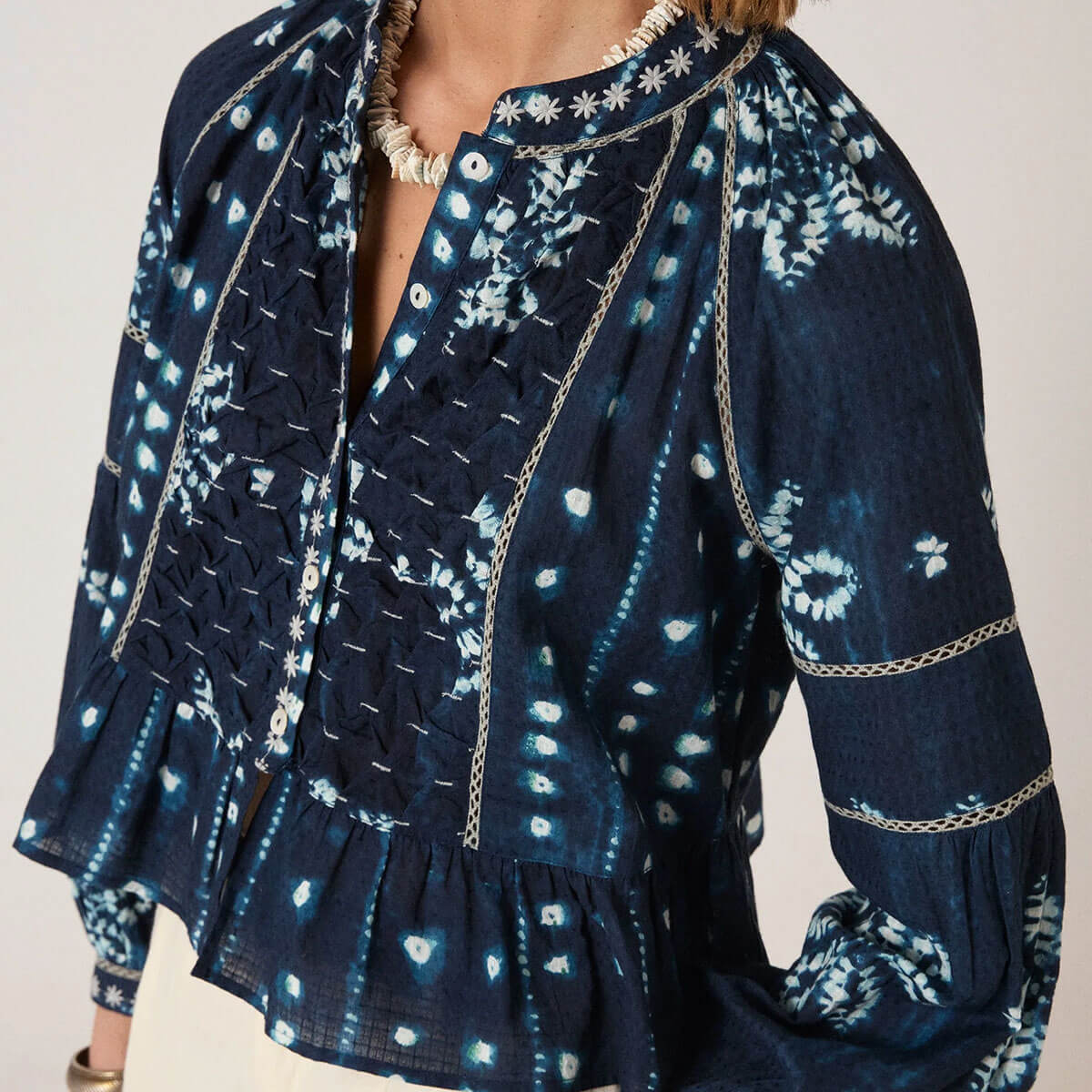 Sora Blouse in Ocean Ink by Maison Hotel