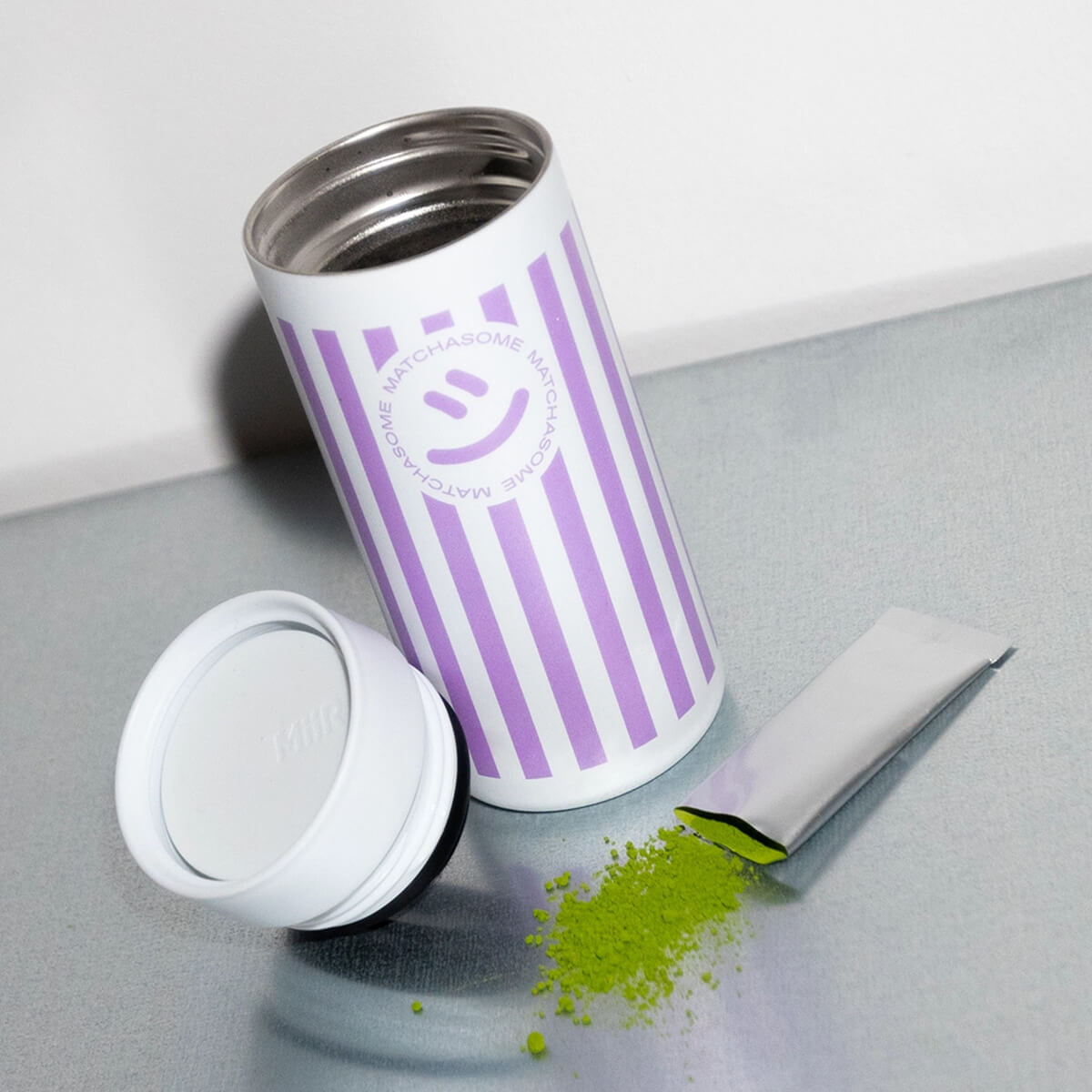 360 Traveler Tumbler 355ml in Purple Stripes by Matchasome x MiiR