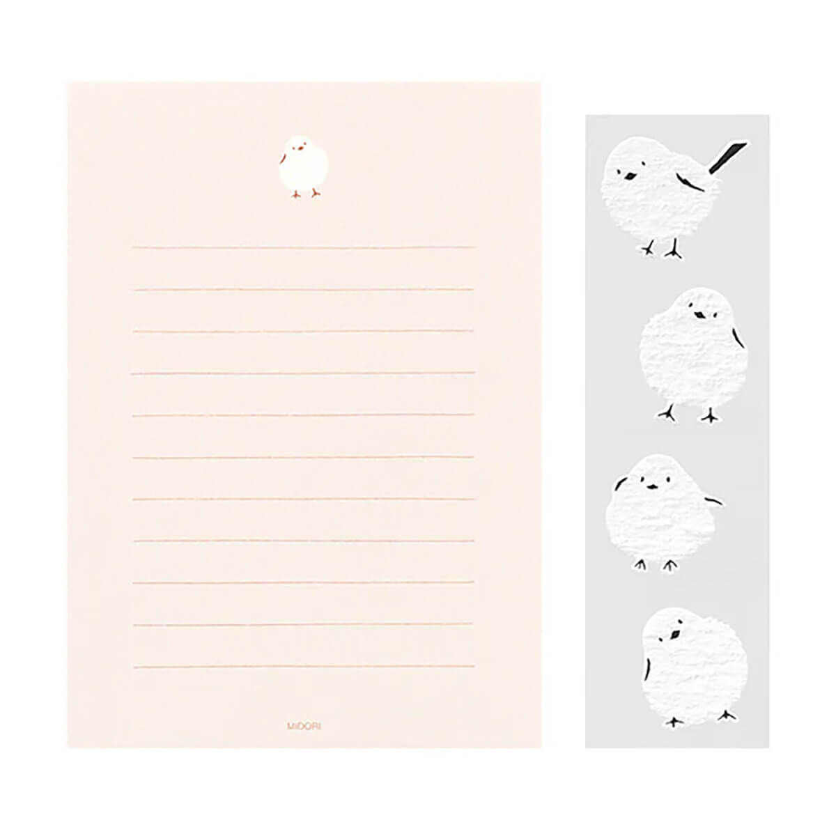 Long-Tailed Tit Letter Set with Stickers 758 by Midori