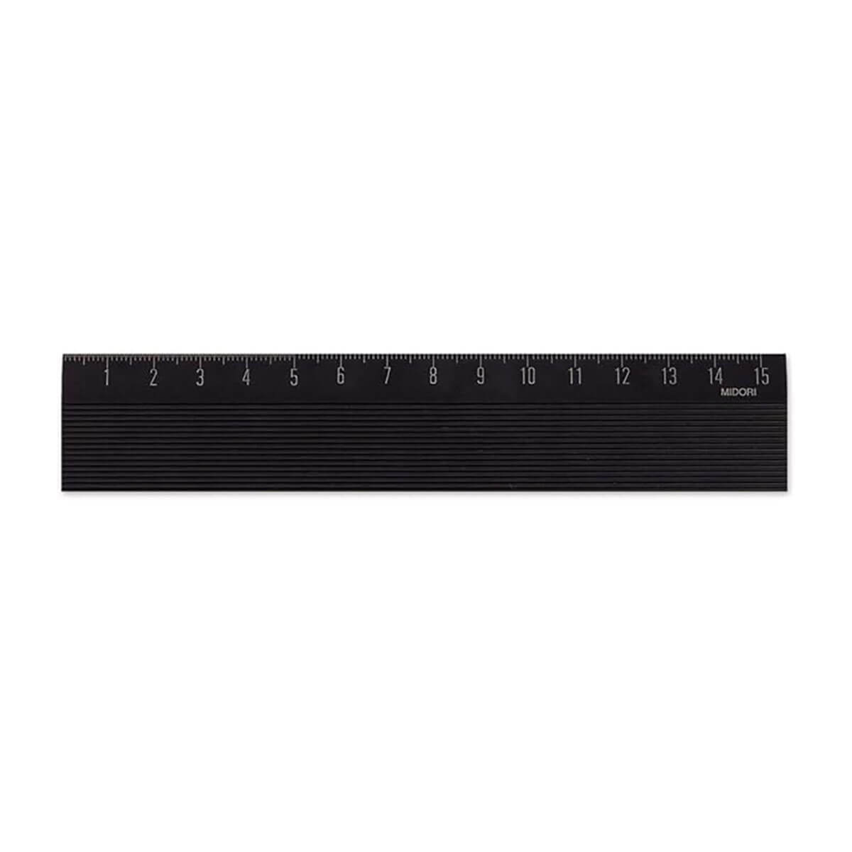 Aluminum Ruler (15cm) in Black by Midori