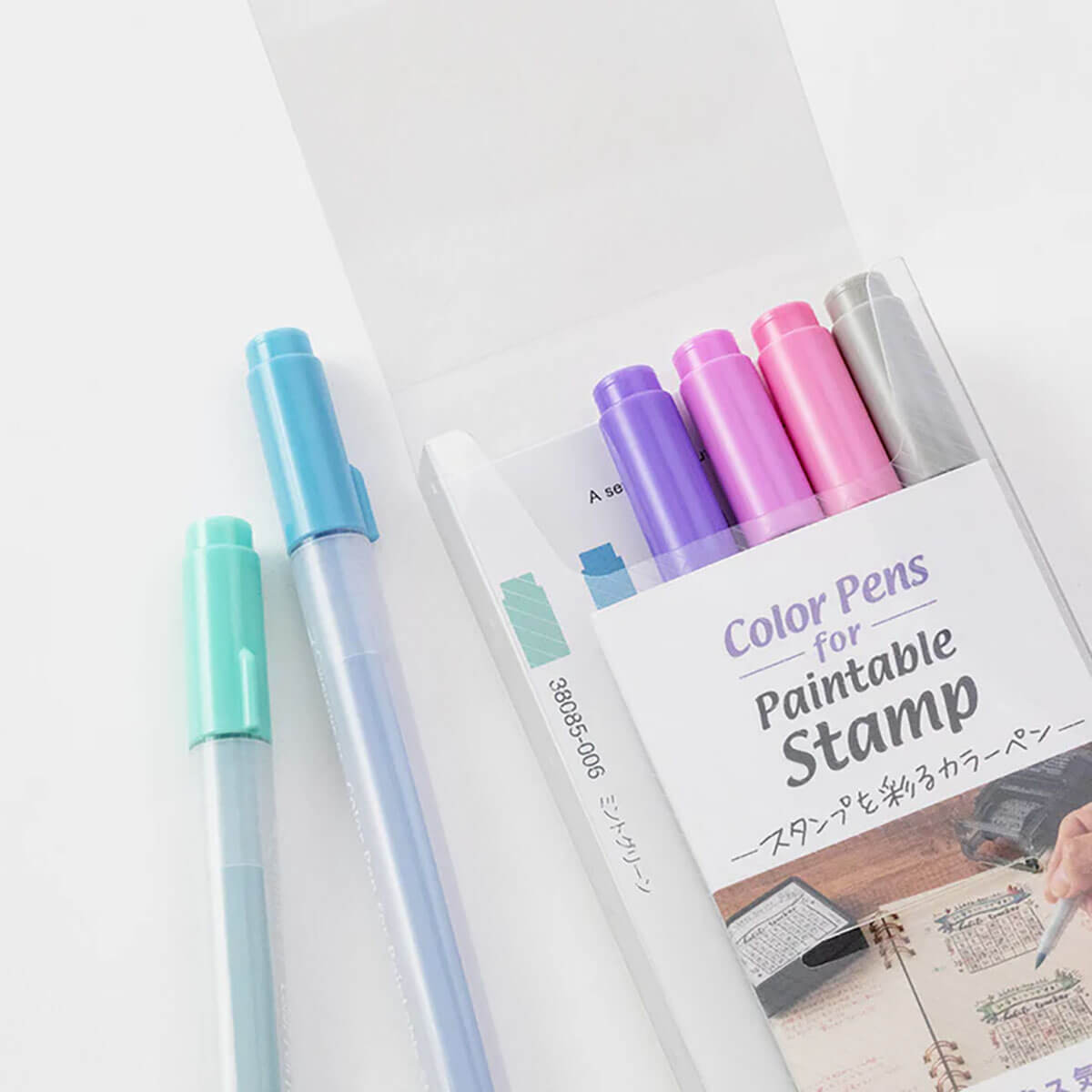 Relax Colour Pens for Paintable Stamp (Set of 6) by Midori