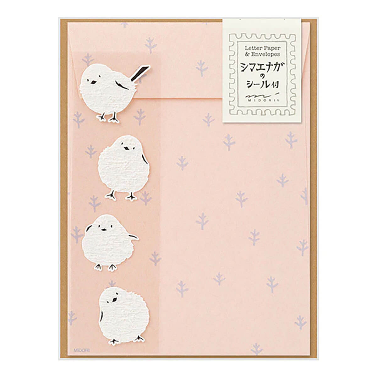 Long-Tailed Tit Letter Set with Stickers 758 by Midori