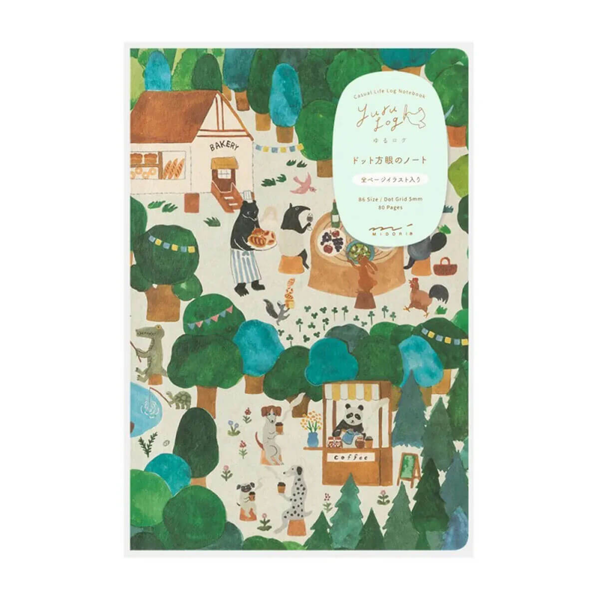 Forest Animal Yuru Log B6 Notebook by Midori