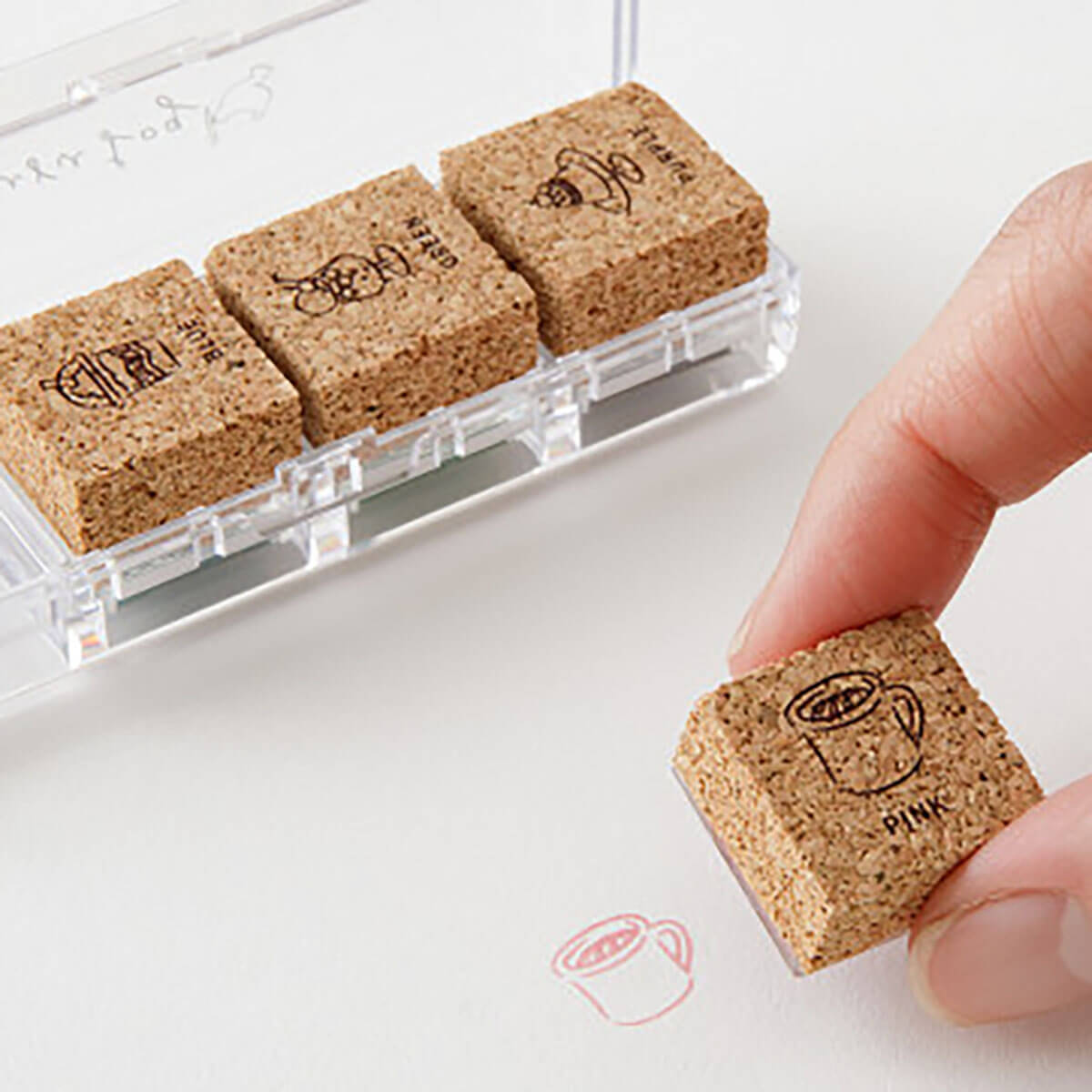 Café Yuru Log Pre-Inked Stamp Set by Midori