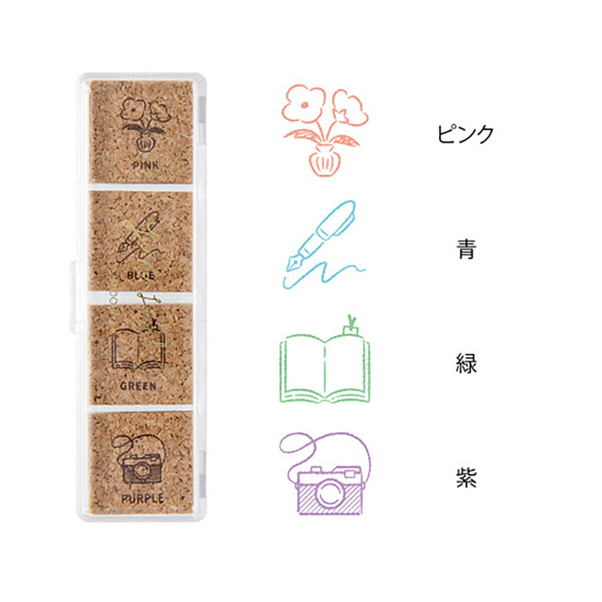 Daily Life Yuru Log Pre-Inked Stamp Set by Midori