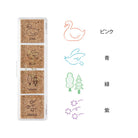 Forest Scenery Yuru Log Pre-Inked Stamp Set by Midori