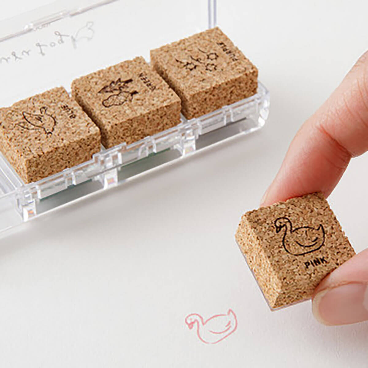 Forest Scenery Yuru Log Pre-Inked Stamp Set by Midori