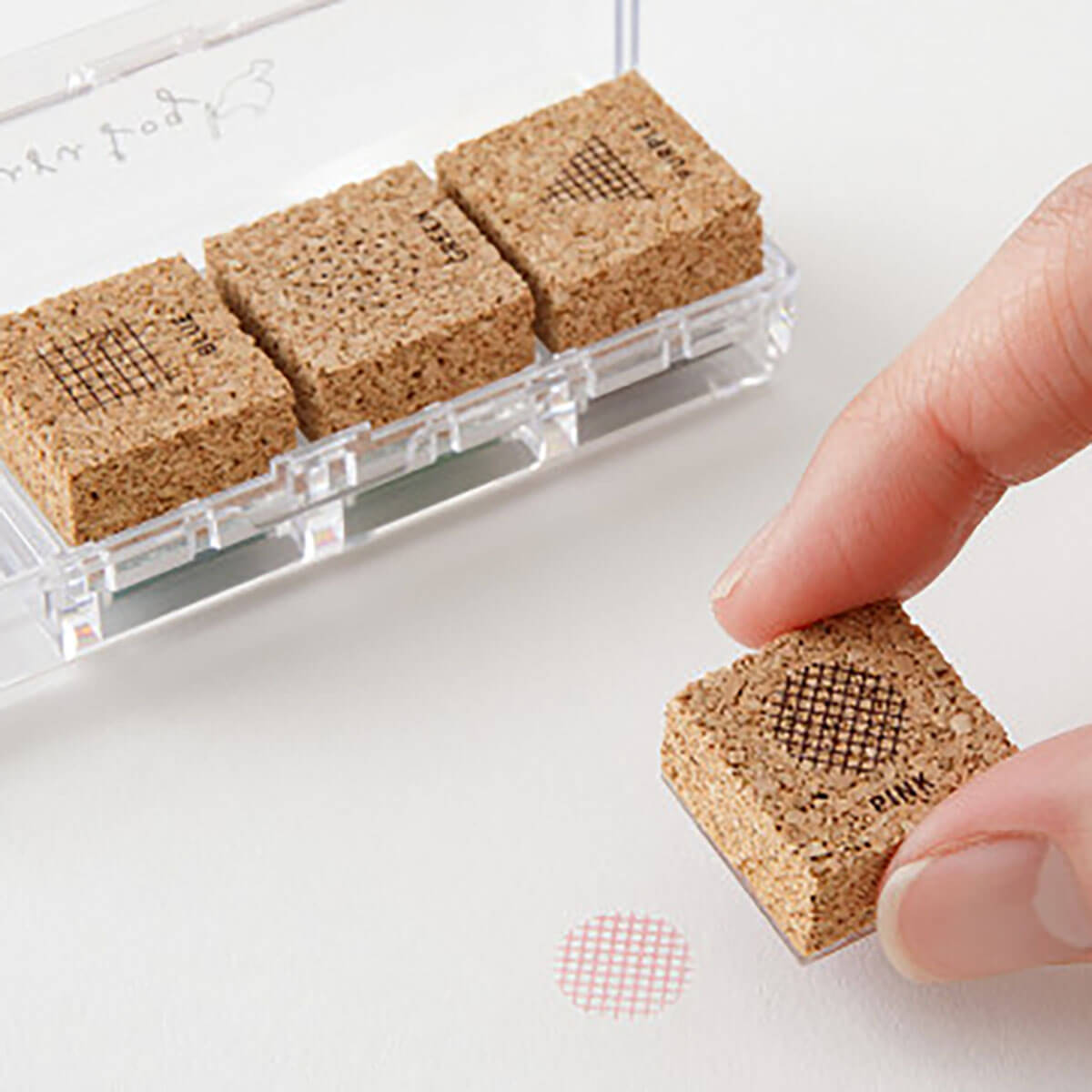 Geometry Yuru Log Pre-Inked Stamp Set by Midori
