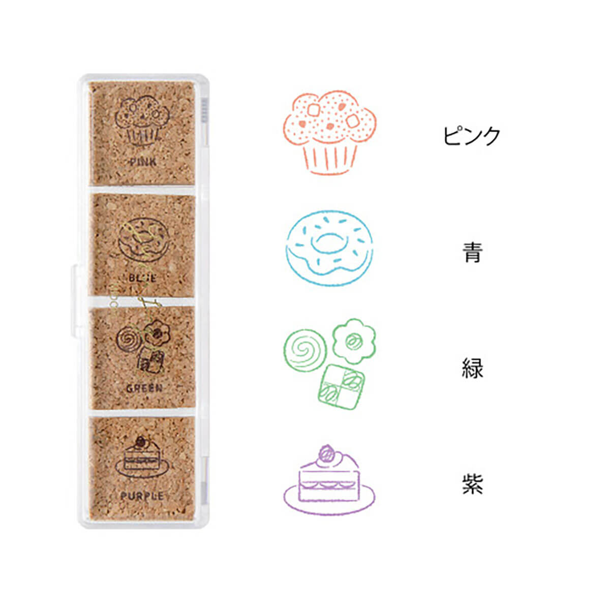 Sweet Yuru Log Pre-Inked Stamp Set by Midori