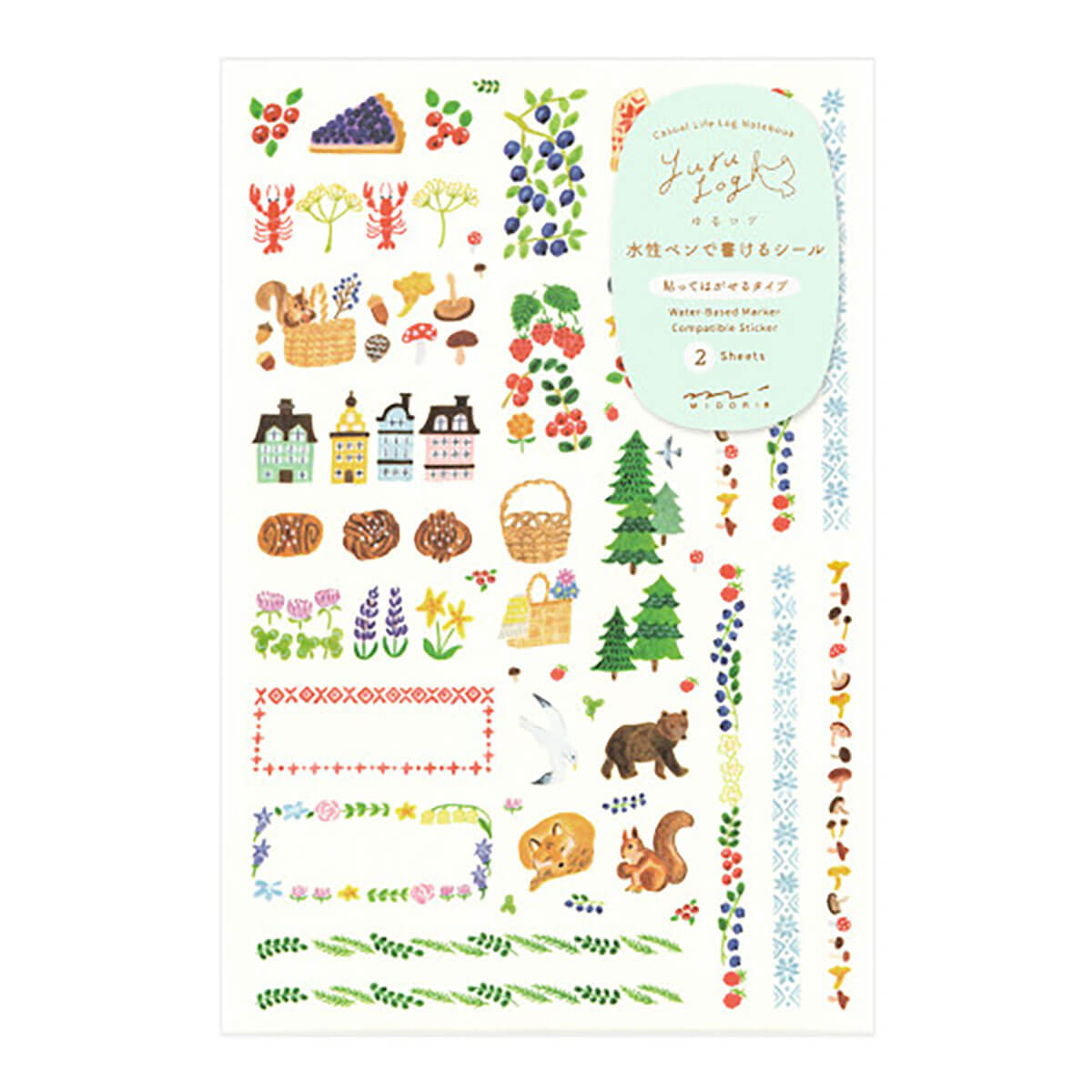 Scandinavia Yuru Log Stickers by Midori