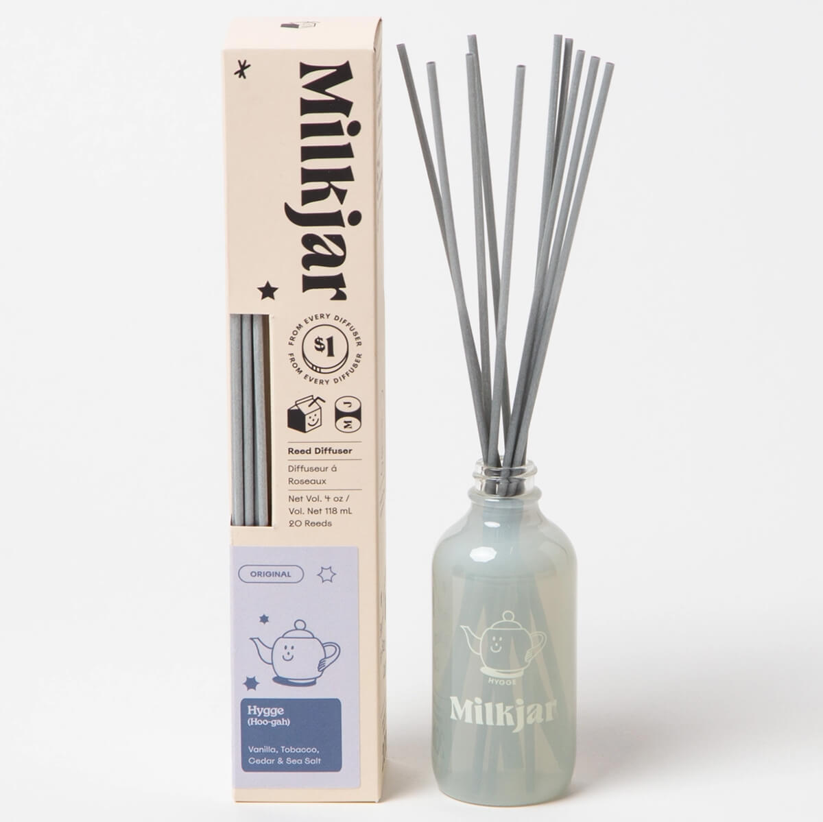 Hygge Vanilla Tobacco & Sea Salt Reed Diffuser by Milk Jar – Junior Edition