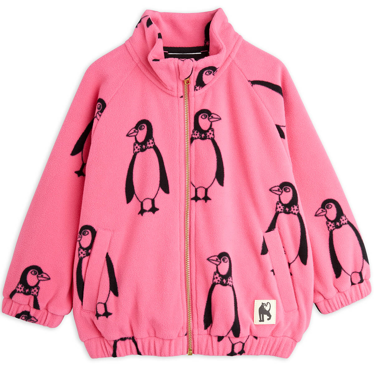 Penguin Fleece Jacket in Pink by Mini Rodini – Junior Edition