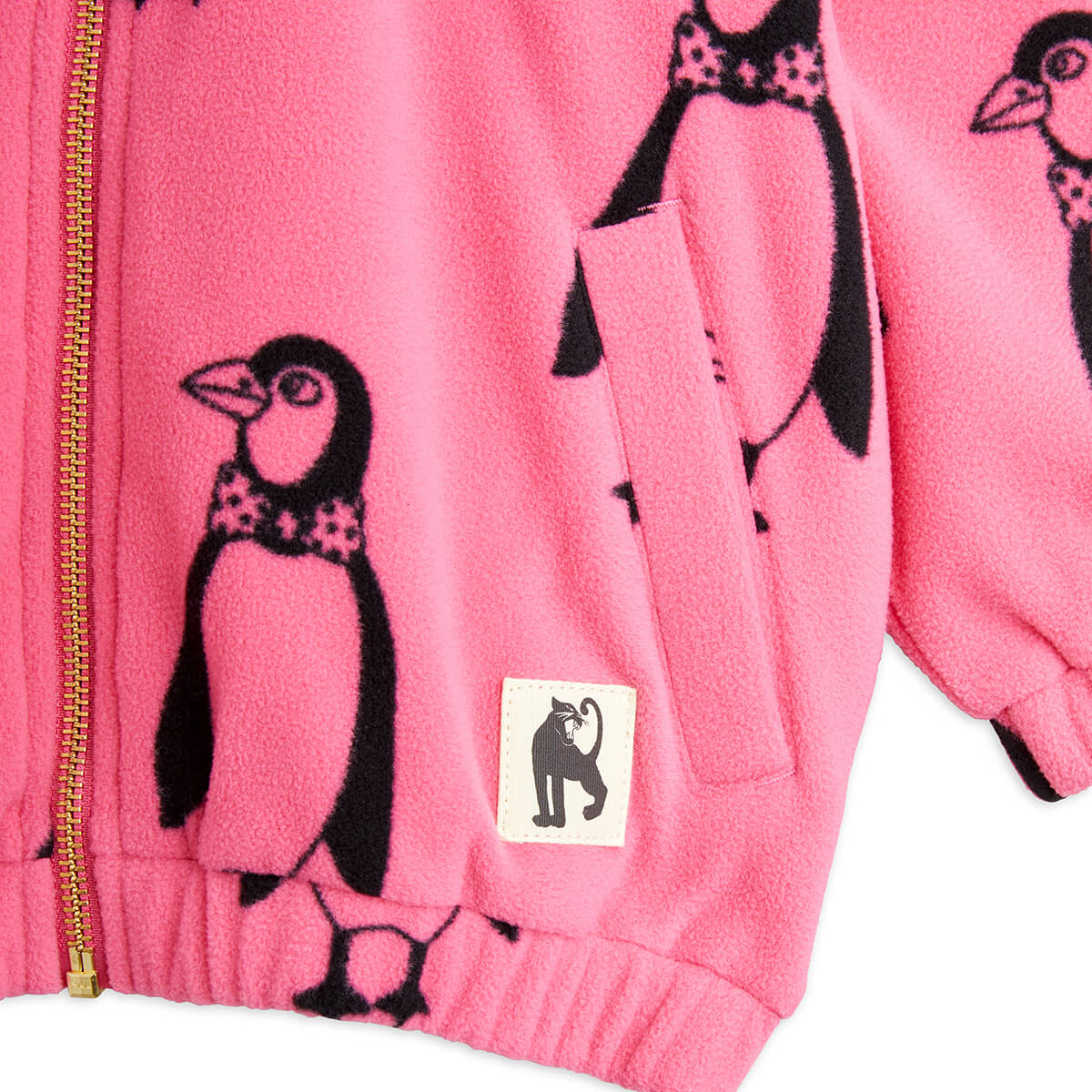 Penguin Fleece Jacket in Pink by Mini Rodini – Junior Edition