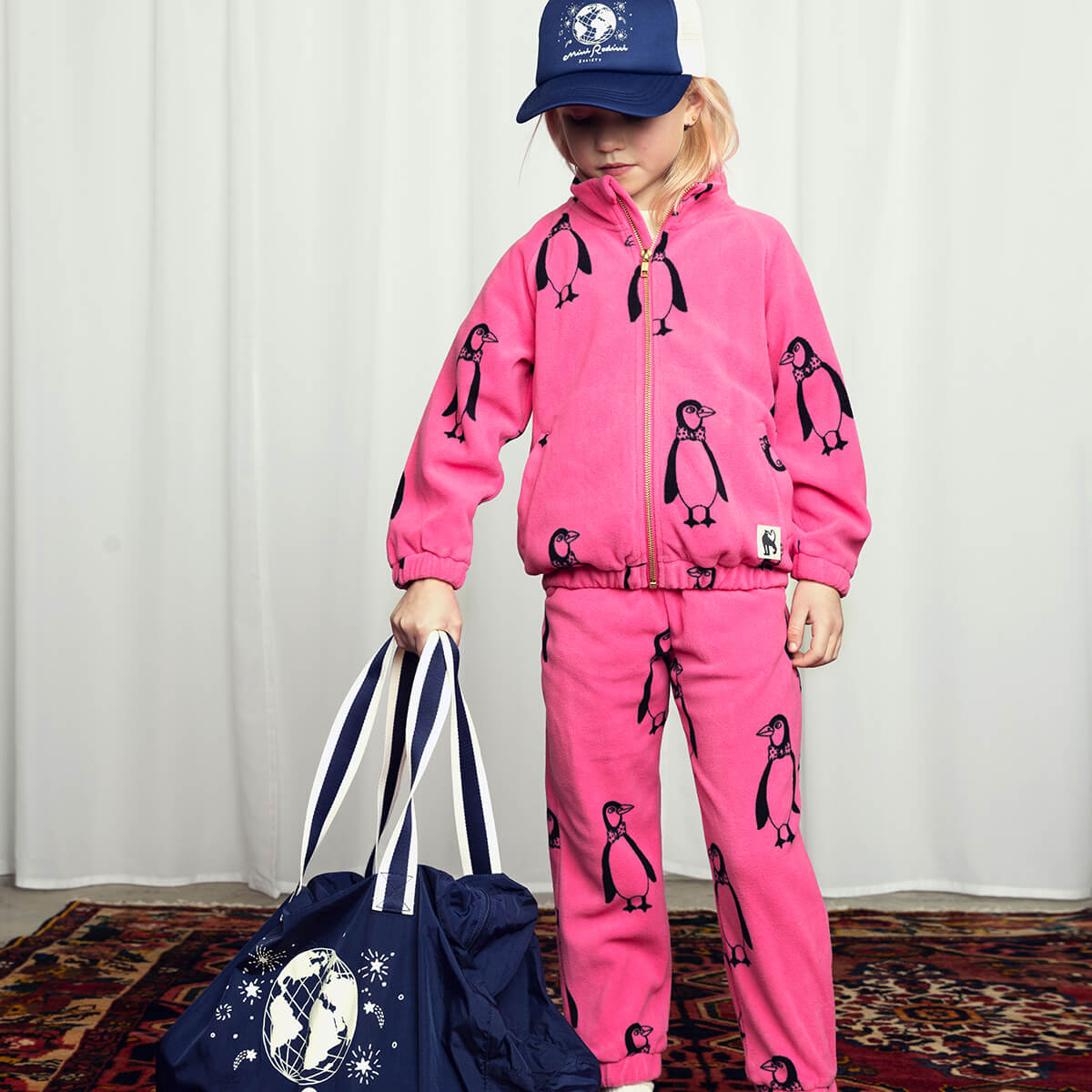Penguin Fleece Jacket in Pink by Mini Rodini – Junior Edition