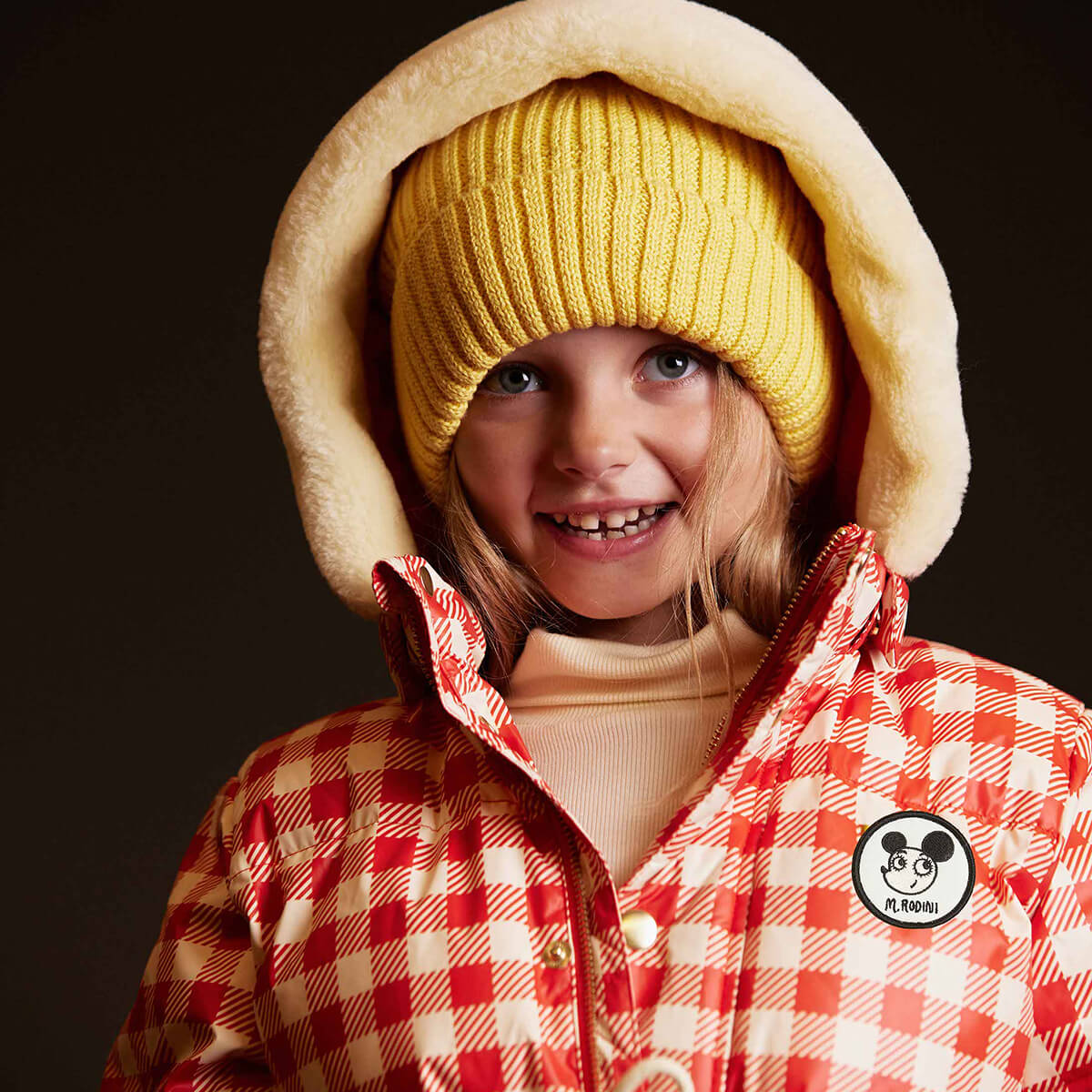 Ritzratz Patch AOP Heavy Puffer Jacket in Gingham by Mini