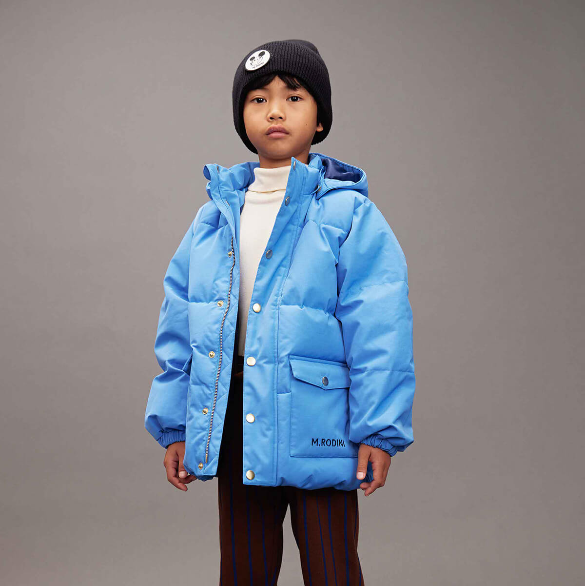 Solid Heavy Puffer Jacket in Blue by Mini Rodini – Junior