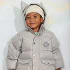 Cat Ears Heavy Puffer Jacket in Grey by Mini Rodini