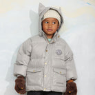 Cat Ears Heavy Puffer Jacket in Grey by Mini Rodini