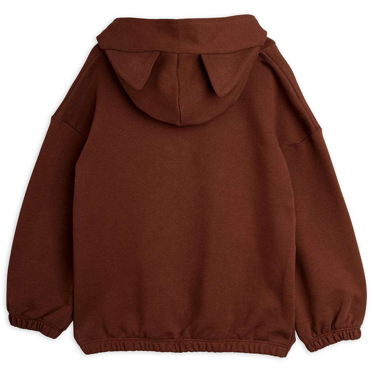 Cat Ears Hoodie in Brown by Mini Rodini