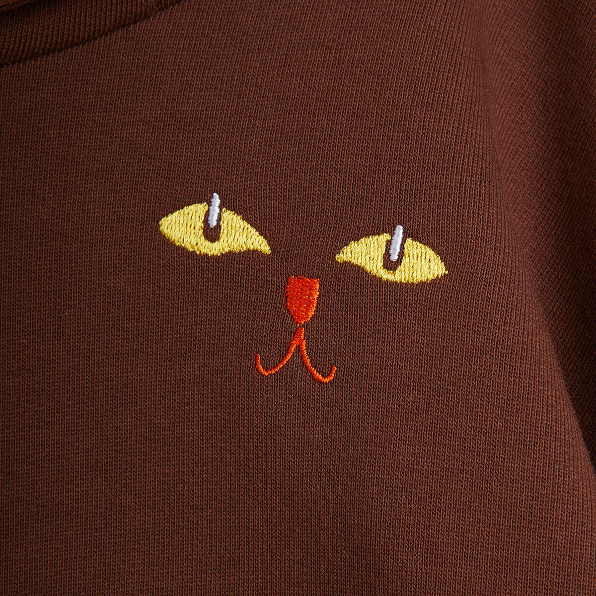 Cat Ears Hoodie in Brown by Mini Rodini