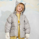 Cat Ears Heavy Puffer Jacket in Grey by Mini Rodini
