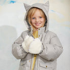 Cat Ears Heavy Puffer Jacket in Grey by Mini Rodini
