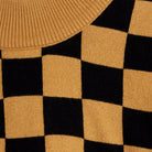 Chess Check Knitted Sweater in Brown by Mini Rodini