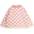 Chess Check Knitted Sweater in Pink by Mini Rodini